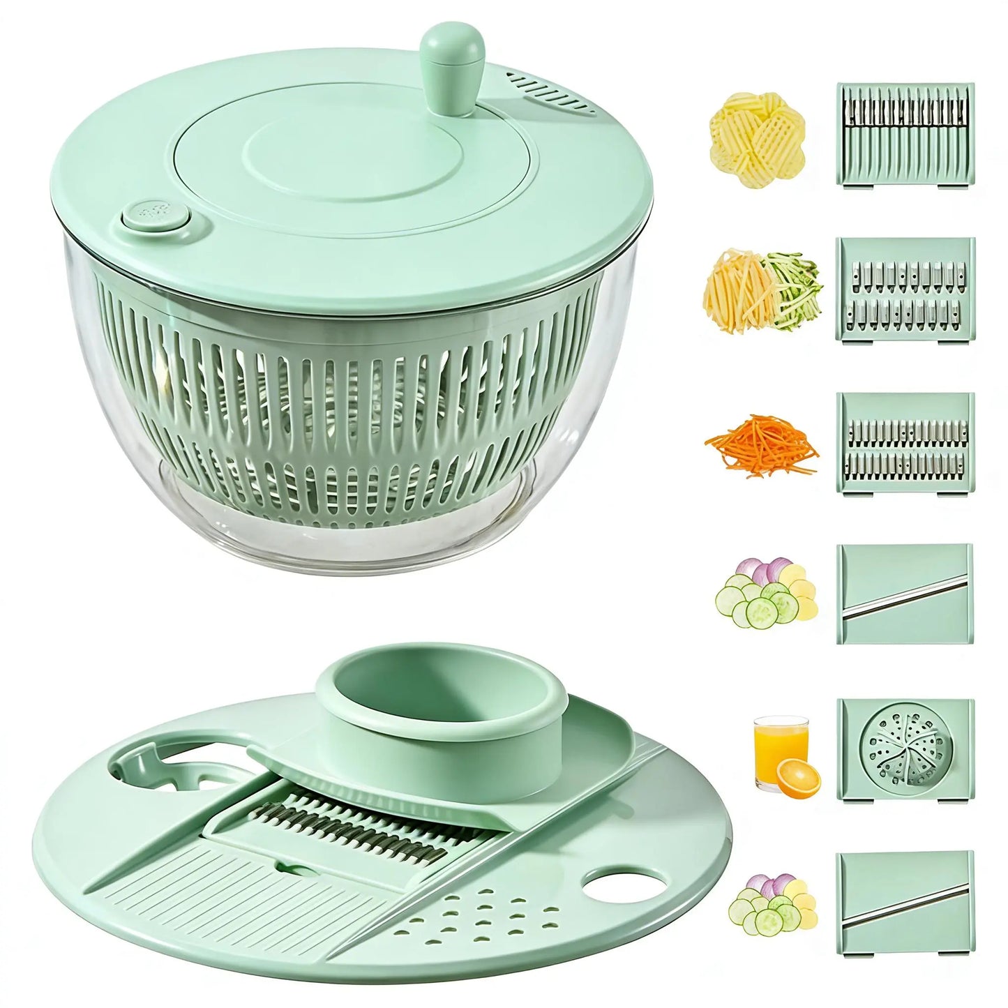 3-in-1 Vegetable and Fruit Washing Dish, Kitchen Tool Set, Large Salad Dehydrator
