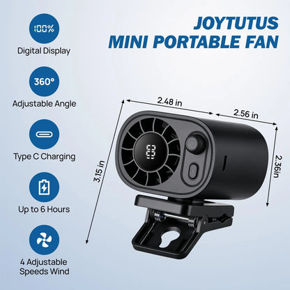 Car Clip-on Portable USB Cooling Mini Fan - No Cooling Function - 360° Rotation, 100-speed Stepless Adjustment, Cooling Fan
