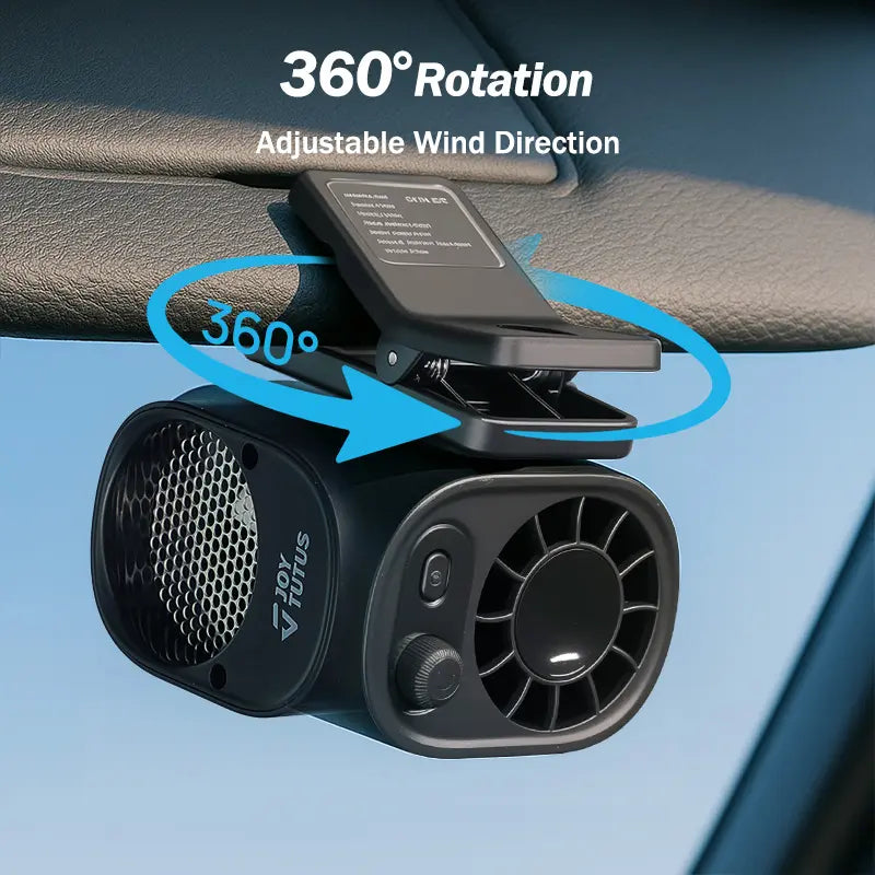 Car Clip-on Portable USB Cooling Mini Fan - No Cooling Function - 360° Rotation, 100-speed Stepless Adjustment, Cooling Fan